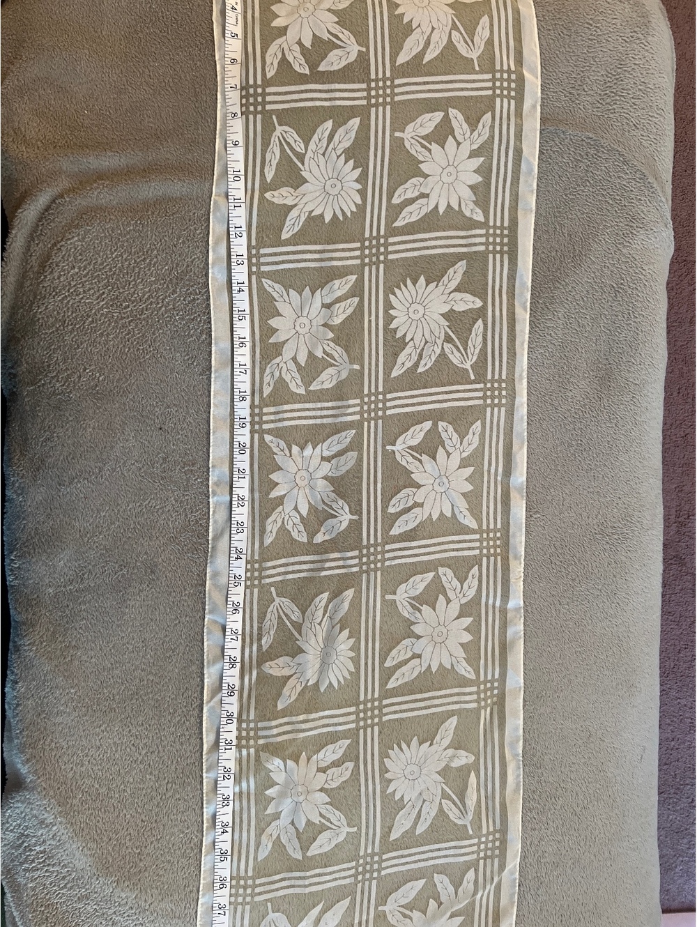 Vintage Floral Sheer Scarf or Table Runner